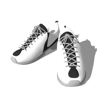 现代休闲运动鞋草图大师模型,服装店衣架su模型下载