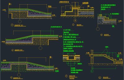 新款坡道CAD施工图，坡道CAD建筑图纸下载