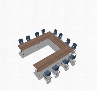 现代会议桌草图大师模型，会议桌sketchup模型下载