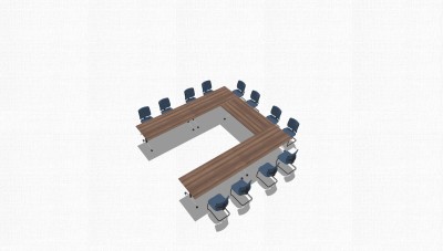 现代会议桌草图大师模型，会议桌sketchup模型下载