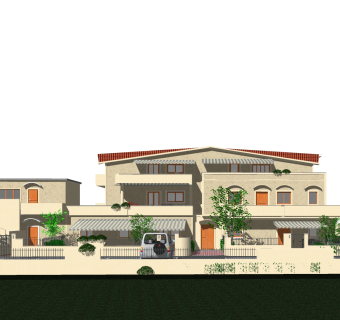 欧式独栋别墅草图大师模型，独栋别墅sketchup模型免费下载