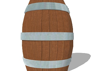 现代木制酒桶sketchup模型，酒桶skp模型下载