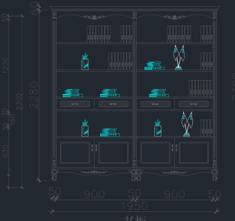 酒柜衣柜橱柜鞋柜CAD图库，橱柜CAD装修图下载