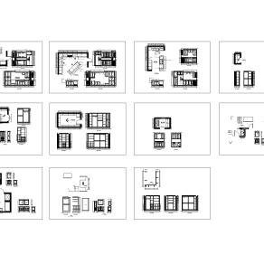 橱柜设计-整体厨房设计CAD图纸55套CAD图纸下载dwg文件下载