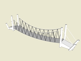 现代<em>景观吊桥</em>草图大师模型，吊桥sketchup模型下载