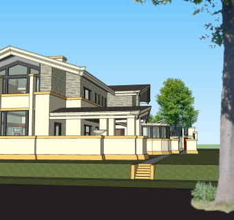 欧式别墅su模型，别墅sketchup模型下载