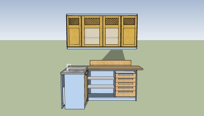 厨房柜.草图大师模型，橱柜sketchup模型下载