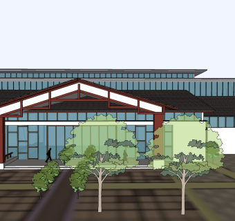 新中式度假酒店草图大师模型下载、新中式度假酒店su模型下载