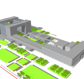 现代办公楼草图大师模型，办公楼sketchup模型免费下载