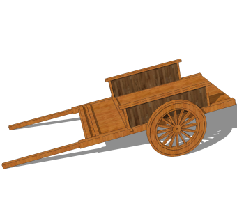 现代推拉板车sketchup模型，板车skp模型下载