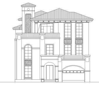 3层独栋欧陆风格别墅建筑施工图