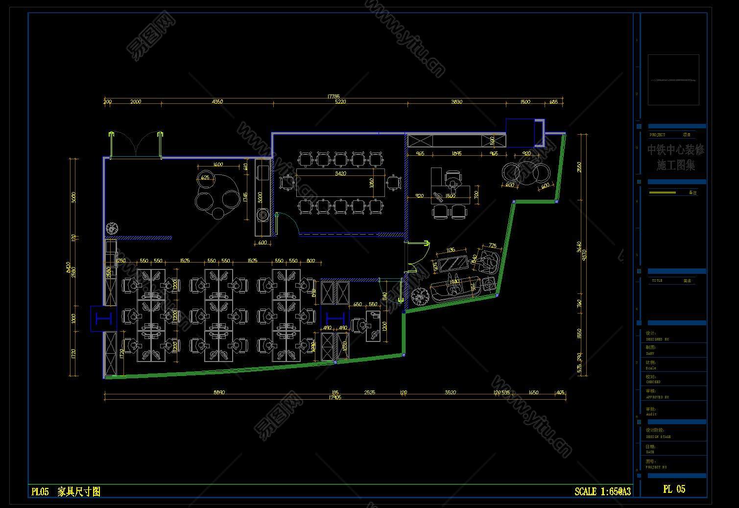 CAD 办公室 平面设计图__室内设计_环境设计_设计图库_昵图网nipic.com