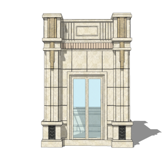现代岗亭SU模型，岗亭SKB文件下载