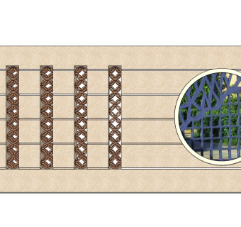 中式景观墙SU模型下载，景观墙skb模型分享