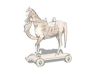 现代马雕塑草图大师模型，马sketchup模型下载