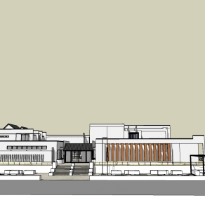 现代博物馆草图大师模型，博物馆sketchup模型下载