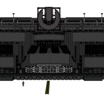 现代舞台草图大师模型，舞台SU模型下载
