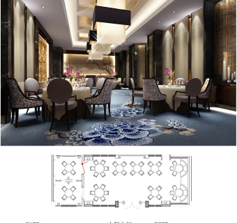 [江苏]万达淮安酒店全日制餐厅设计施工图，餐厅cad设计图纸下载