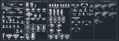 木雕花标准cad素材，雕花CAD建筑图纸下载