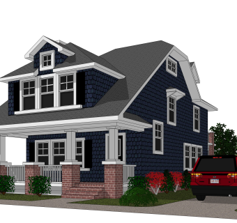 欧式独栋别墅su模型免费下载，sketchup别墅草图大师模型