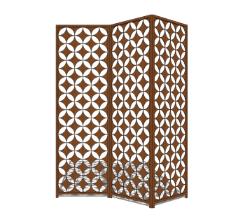 现代隔断屏风su模型，屏风草图大师模型下载