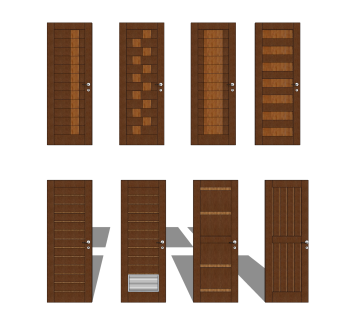 实木门草图大师模型，实木门SU模型下载