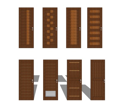 实木门草图大师模型，实木门SU模型下载