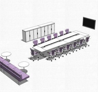 会议桌草图大师模型，会议桌sketchup模型，会议桌su素材下载