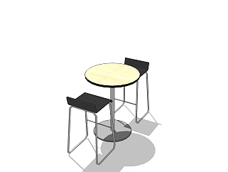 现代休闲<em>桌椅组合</em>草图大师模型，<em>桌椅组合</em>sketchup模型...
