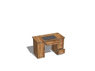 现代实木老板桌草图大师模型，老板桌sketchup模型下载