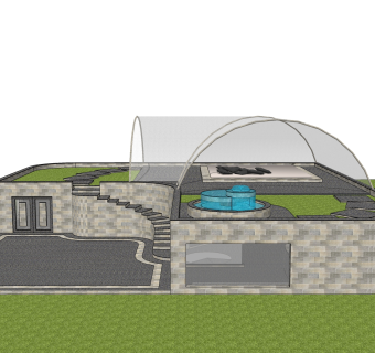 现代风格别墅草图大师模型下载，别墅SKP模型下载