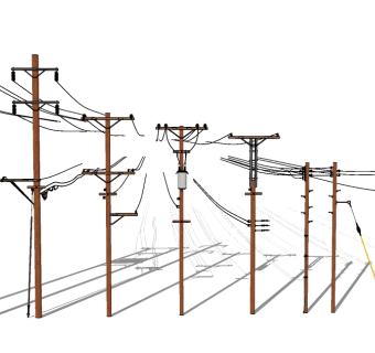 电线杆草图大师模型下载，电线杆SU模型