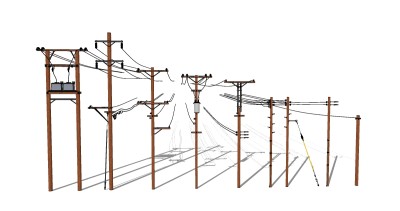电线杆草图大师模型下载，电线杆SU模型