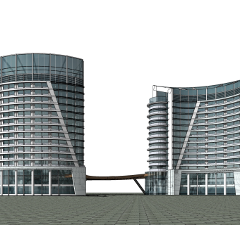 现代高层办公楼草图大师模型，高层办公楼sketchup模型免费下载