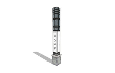 新中式造型灯柱草图大师模型，造型灯柱sketchup模型下载