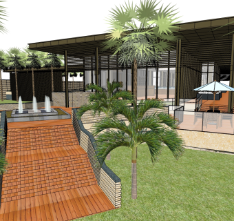 中式度假酒店免费su模型下载、度假酒店草图大师模型下载