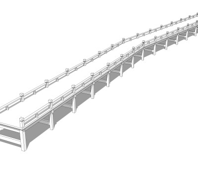 现代桥梁草图大师模型下载，sketchup桥梁su模型分享