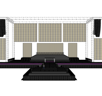现代舞台草图大师模型，舞台SU模型下载