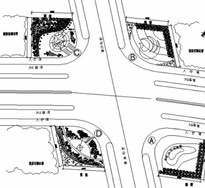 道路路口景观<a href=https://www.yitu.cn/su/7590.html target=_blank class=infotextkey>设计</a>施工图