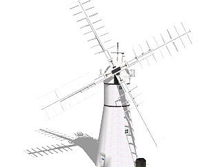 现代发电家用风车skb文件，风车skp模型下载