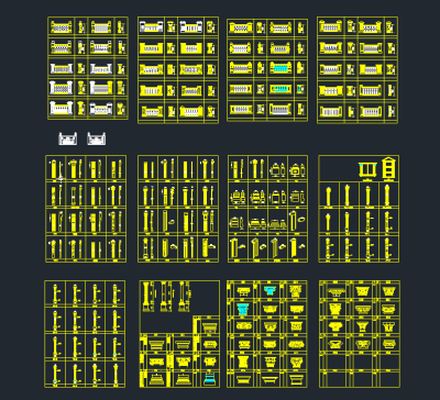 欧式柱子柱头CAD图库,图库CAD建筑图纸下载
