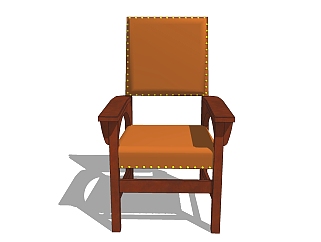  中式精品单椅草图大师模型，单椅sketchup模型下载