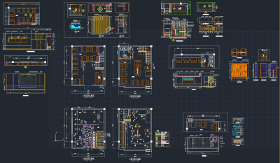 二层火锅店装修cad施工图下载、二层火锅店装修dwg文件下载