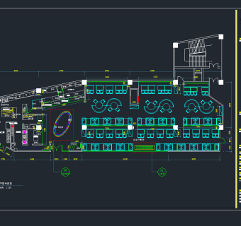 时尚个性自助火锅店室内设计，餐饮CAD施工图纸下载