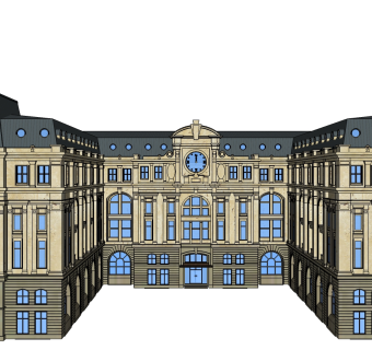 欧式古典酒店草图大师模型下载、欧式古典酒店su模型下载