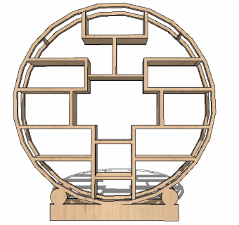 中式格栅屏风草图大师模型，格栅sketchup模型下载