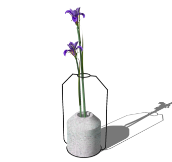  现代新中式花瓶摆件草图大师模型，花瓶摆件sketchup模型下载