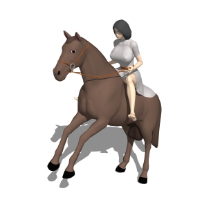 3D真人sketchup模型，骑马人草图大师模型下载