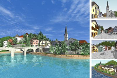 小镇景观效果图