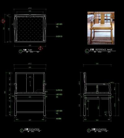 新中式椅子施工图